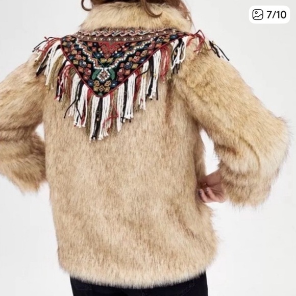 Multicolor Embroidered Teddy Jacket - Picture 3 of 5